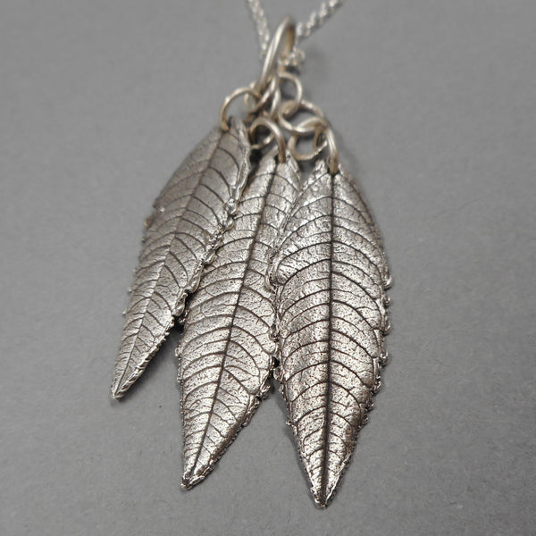 Lemon Verbena Tassel Pendant in Fine Silver