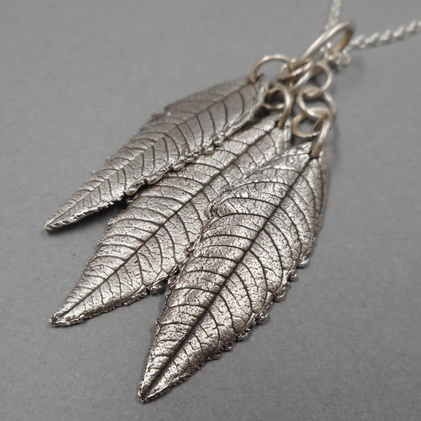 Lemon Verbena Tassel Pendant in Fine Silver