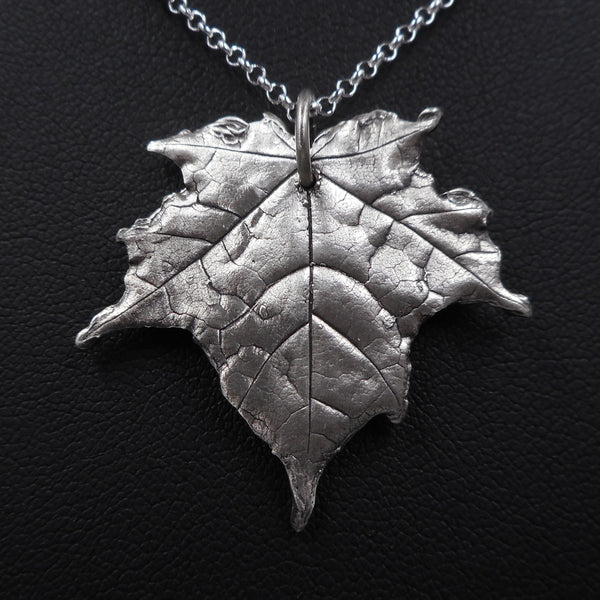 Maple Leaf Pendant in Fine Silver