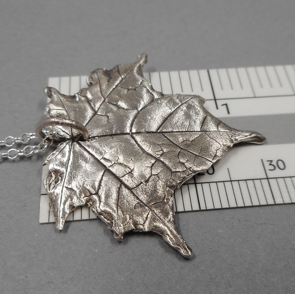 Maple Leaf Pendant in Fine Silver