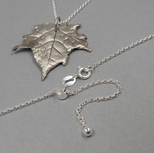 Maple Leaf Pendant in Fine Silver