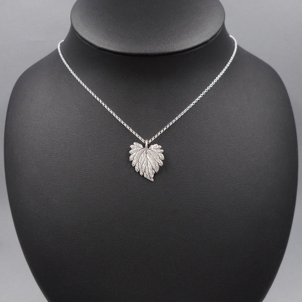 Catnip Leaf Pendant in Fine Silver