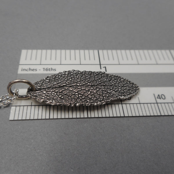 Sage Leaf Pendant in Fine Silver