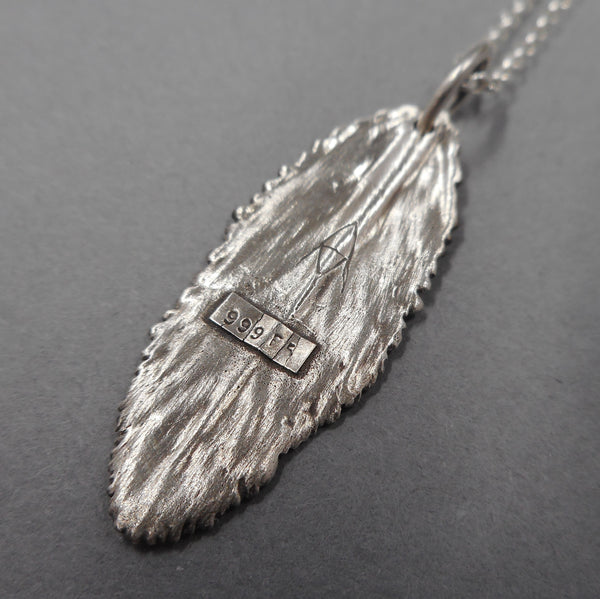 Sage Leaf Pendant in Fine Silver