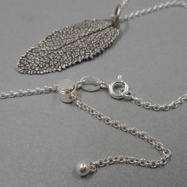 Sage Leaf Pendant in Fine Silver