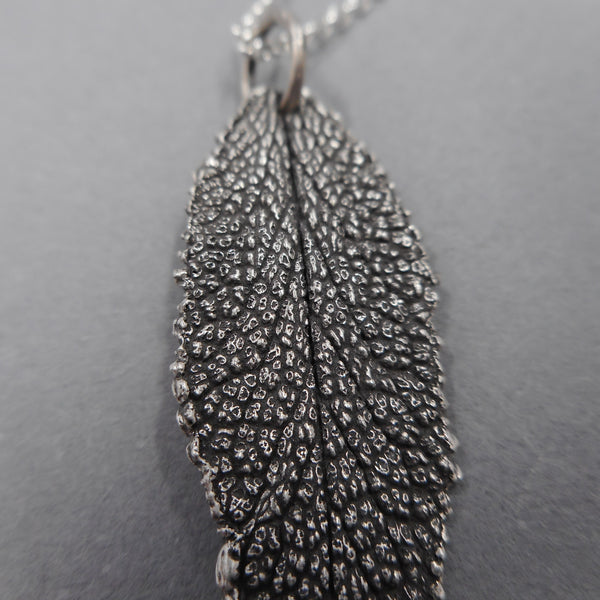 Sage Leaf Pendant in Fine Silver