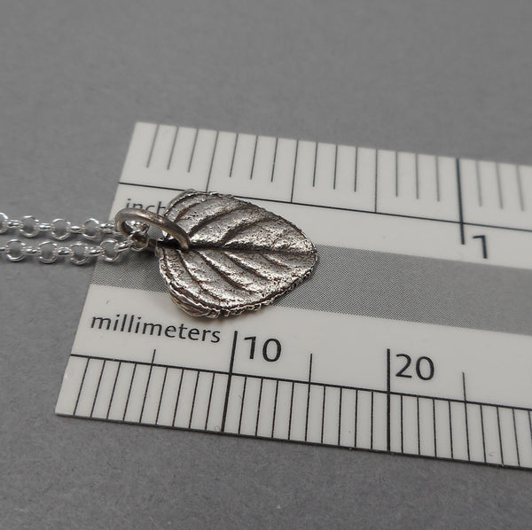 Oregano Leaf Pendant in Fine Silver