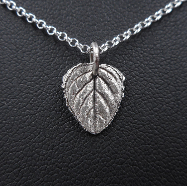 Oregano Leaf Pendant in Fine Silver