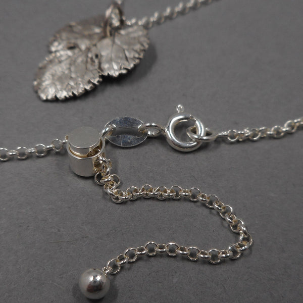 Mulberry Leaf Pendant in Fine Silver