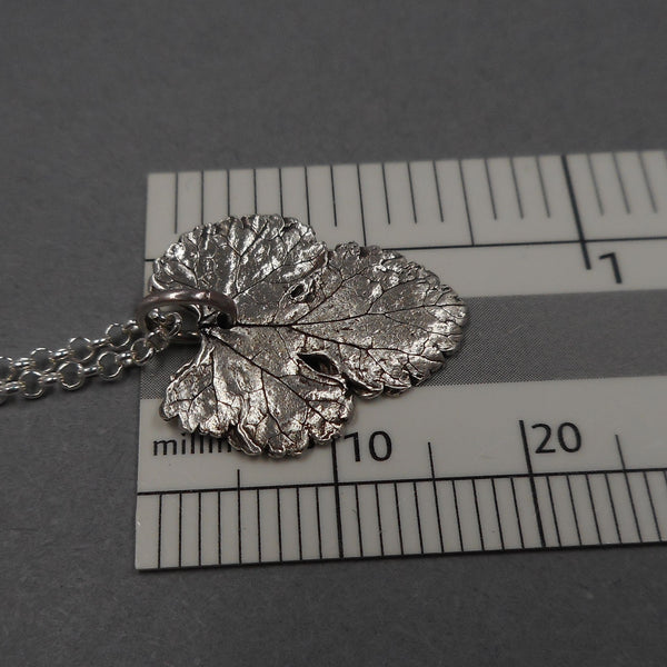 Mulberry Leaf Pendant in Fine Silver