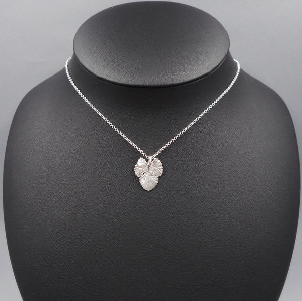 Mulberry Leaf Pendant in Fine Silver