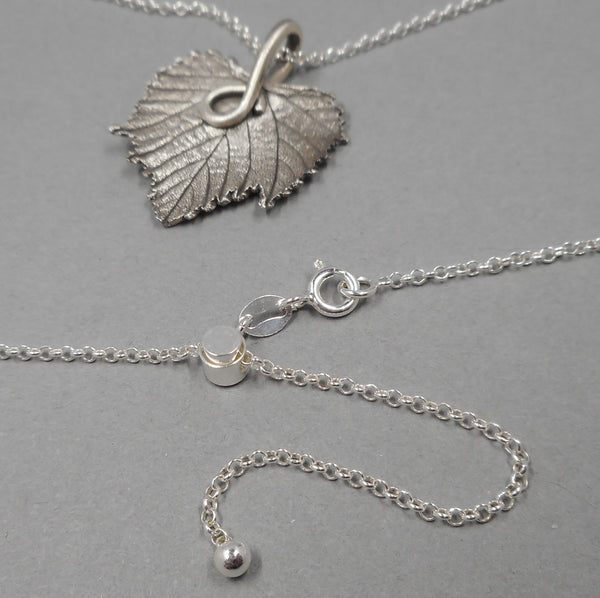 Grape Leaf Pendant in Fine Silver