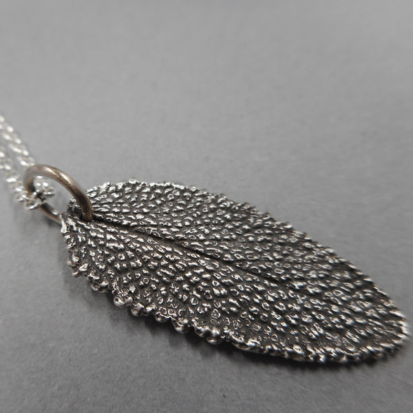 Sage Leaf Pendant in Fine Silver