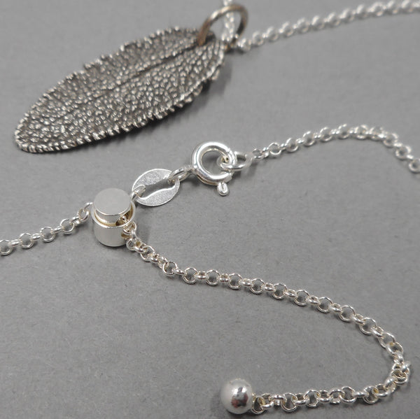Sage Leaf Pendant in Fine Silver