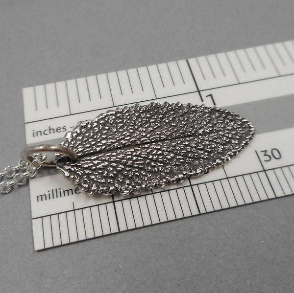 Sage Leaf Pendant in Fine Silver