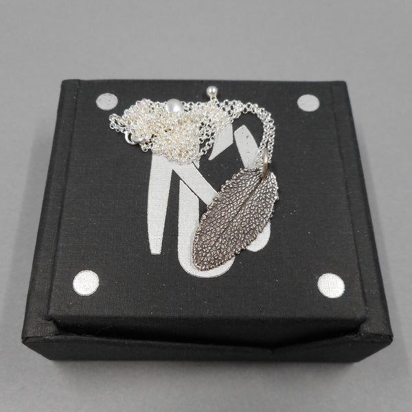 Sage Leaf Pendant in Fine Silver