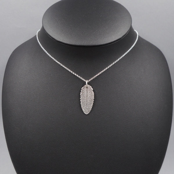 Sage Leaf Pendant in Fine Silver
