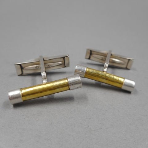  Fuse Cuff Links in Fine Silver, Sterling Silver, and 22k Gold from PartsbyNC
