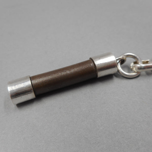 Close-Up of "Blown Fuse" Patina on Fuse Key Ring from PartsbyNC