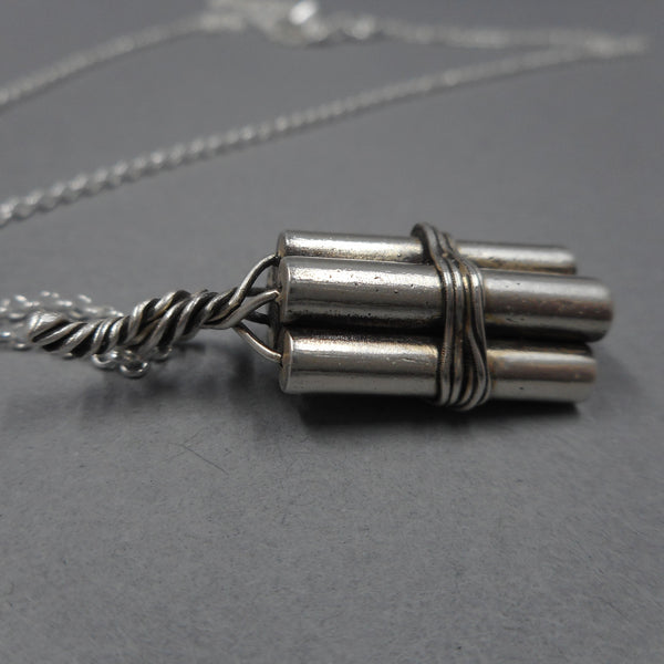 TNT Bundle Pendant in Fine Silver