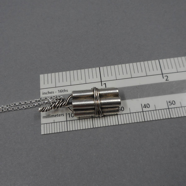 TNT Bundle Pendant in Fine Silver
