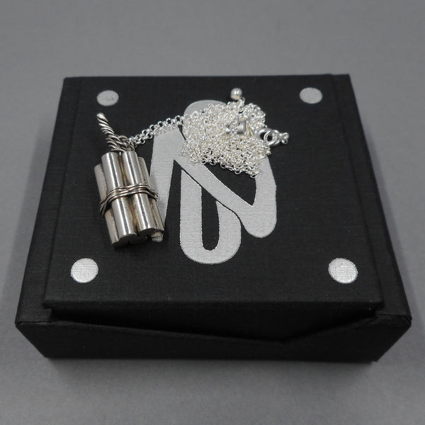 TNT Bundle Pendant in Fine Silver