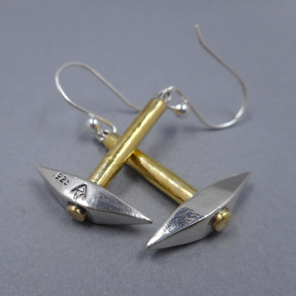 Back of Pickaxe Earrings from Forged Mettle Jewelry