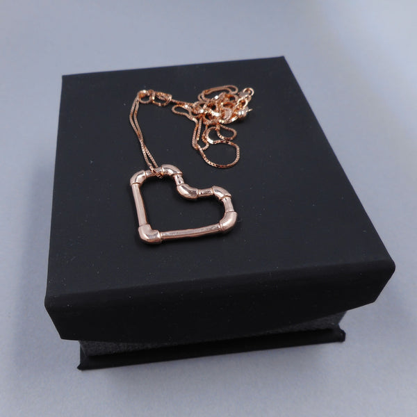 Pipe Fitting Heart Pendant in 14k Rose Gold