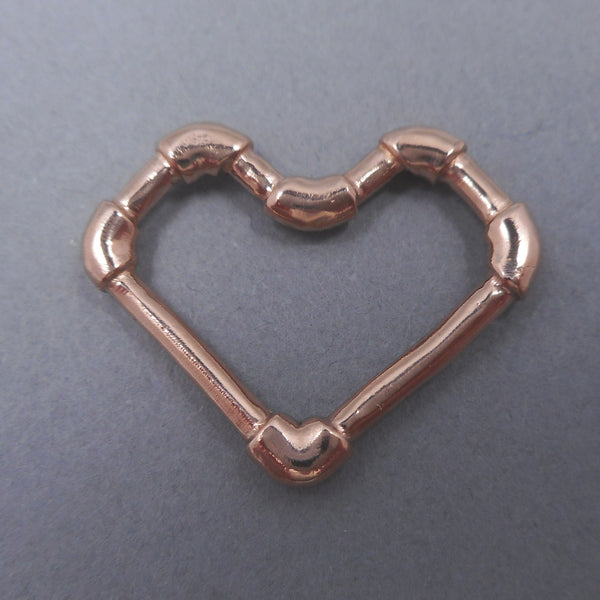 14k Rose Gold Gushy Heart Pendant from Forged Mettle Jewelry