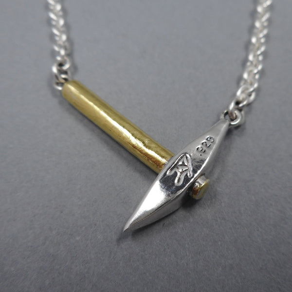 Back of Pickaxe Necklace from Forged Mettle Jewelry