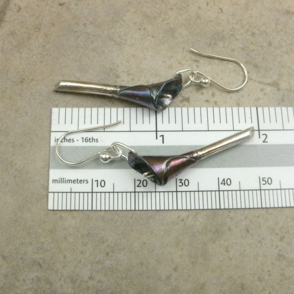 Calla Lily Earrings in Fine Silver - PartsbyNC Industrial Jewelry
