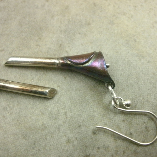 Calla Lily Earrings in Fine Silver - PartsbyNC Industrial Jewelry
