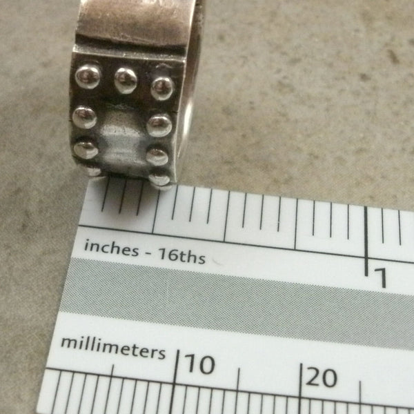 Riveted Metal Plate Ring in Fine Silver - PartsbyNC Industrial Jewelry