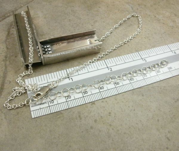 I-Beam Necklace in Sterling & Fine Silver - PartsbyNC Industrial Jewelry