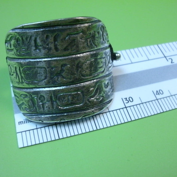 Hieroglyphic Ponytail Holder in Sterling Silver - PartsbyNC Industrial Jewelry