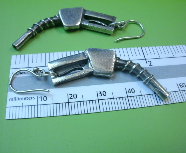 Gas Pump Earrings in Sterling Silver - PartsbyNC Industrial Jewelry