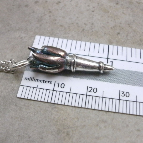 Torch Pendant in Fine Silver - PartsbyNC Industrial Jewelry
