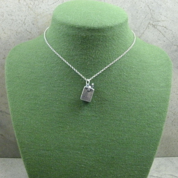 Blasting Box Pendant in Fine Silver - PartsbyNC Industrial Jewelry