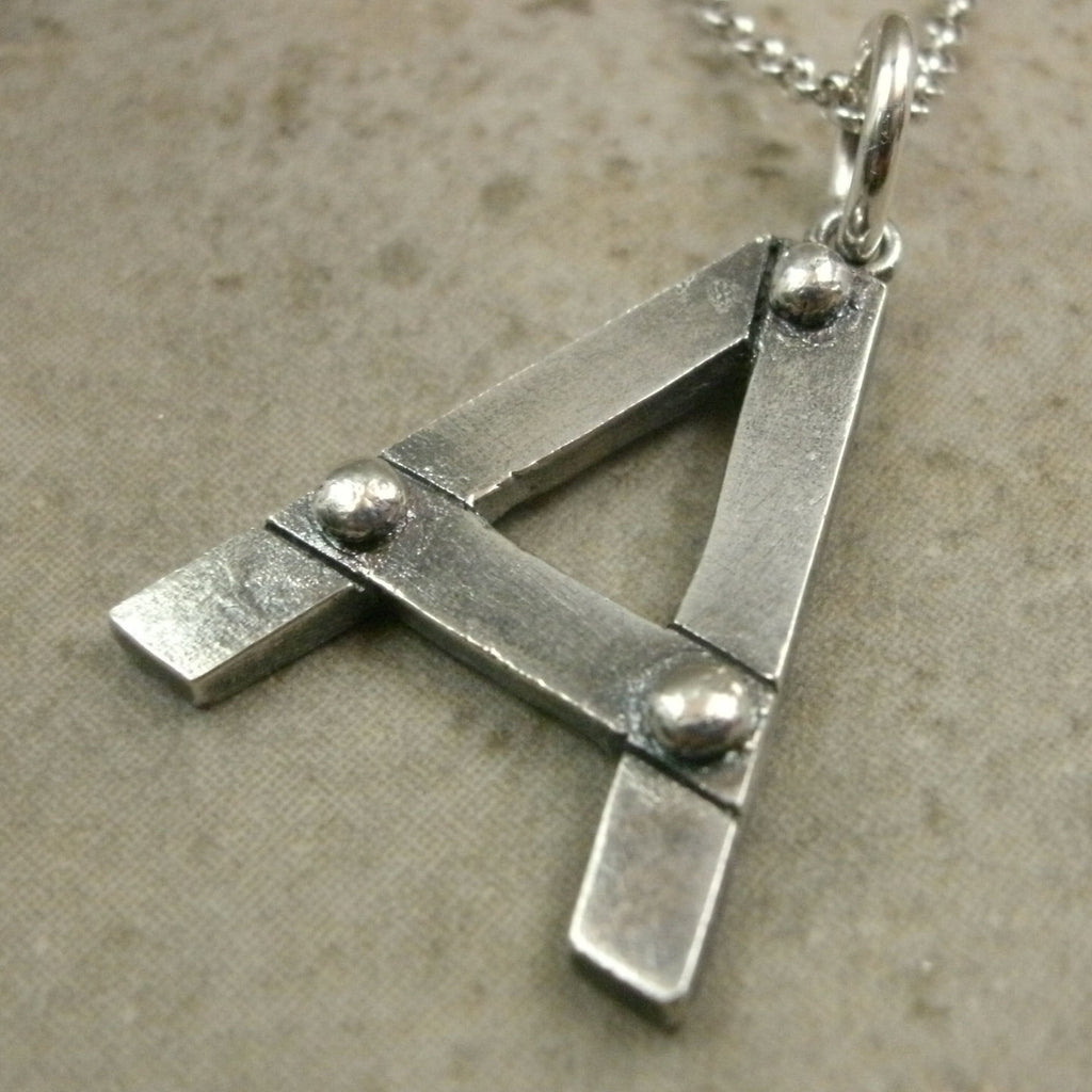 Letter Pendant in Fine Silver - PartsbyNC Industrial Jewelry