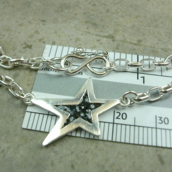 Enamel Star Anklet in Sterling & Fine Silver - PartsbyNC Industrial Jewelry