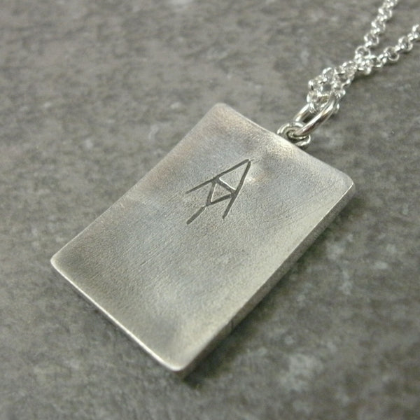 Kanji Pendant in Fine Silver (Medium) - PartsbyNC Industrial Jewelry