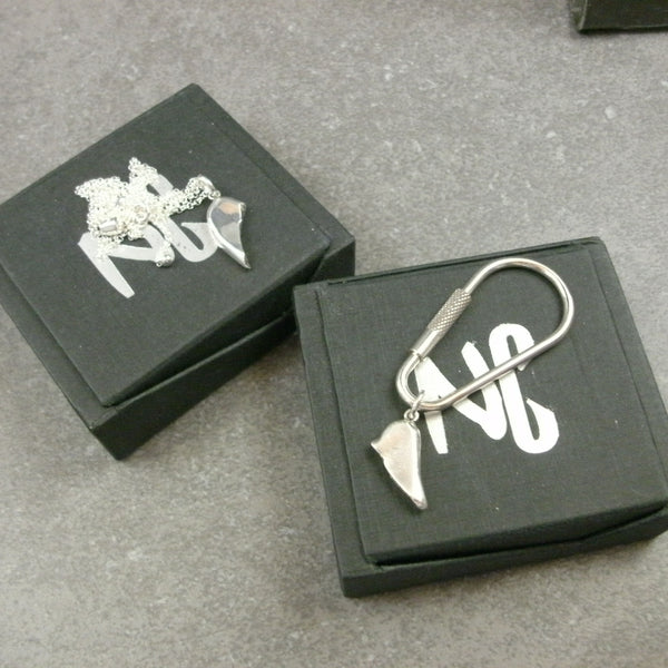 Broken Heart Pendant Charms in Fine Silver - PartsbyNC Industrial Jewelry