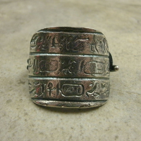 Hieroglyphic Ponytail Holder in Sterling Silver - PartsbyNC Industrial Jewelry