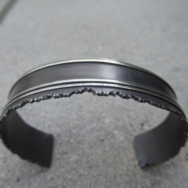 Road Fragment Cuff Bracelet in Sterling Silver - Own the Road - PartsbyNC Industrial Jewelry
