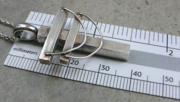 Powerline Pendant in Fine Silver - PartsbyNC Industrial Jewelry