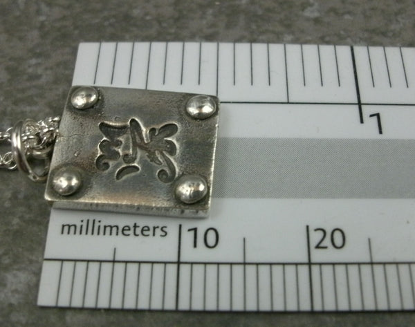 Kanji Pendant in Fine Silver (Small) - PartsbyNC Industrial Jewelry