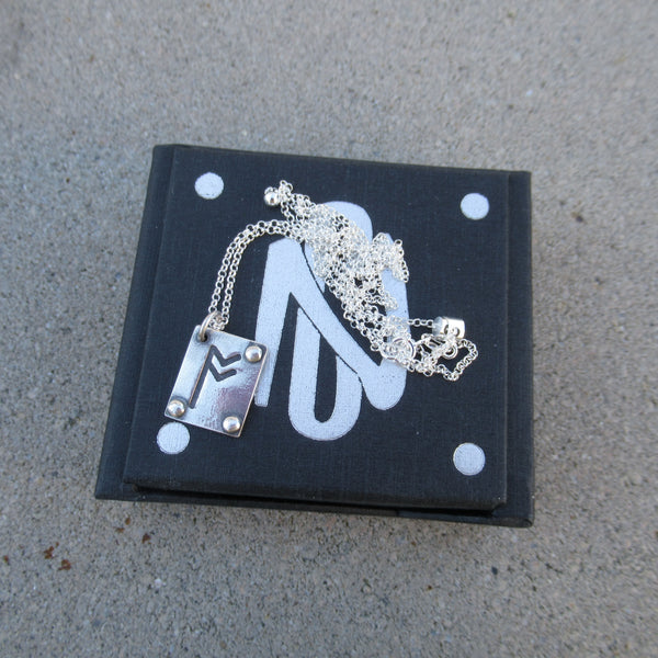 Rune Pendant in Fine Silver - PartsbyNC Industrial Jewelry