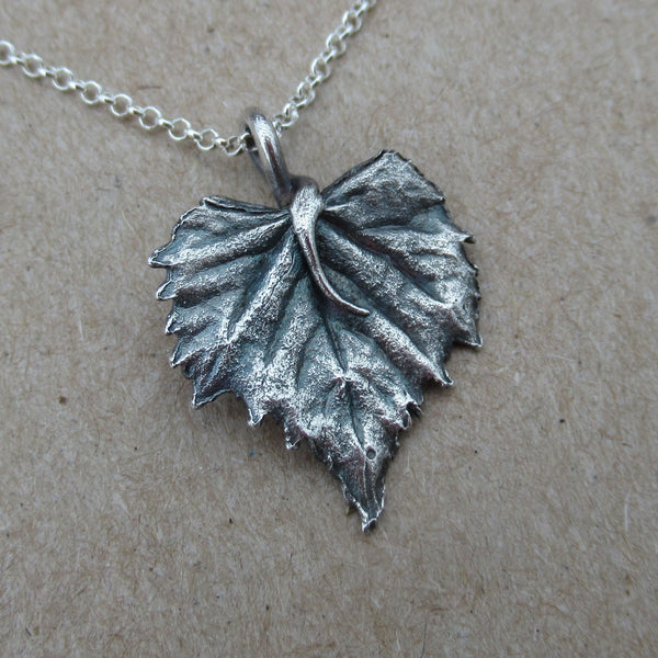 Grape Leaf with Vine Necklace from PartsbyNC