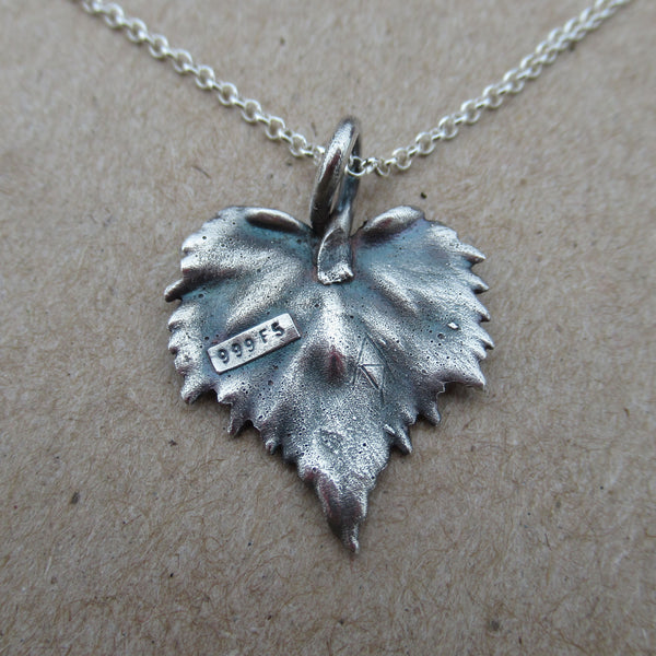 Fine Silver Grape Leaf Necklace from PartsbyNC