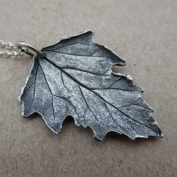 Real Leaf Veins in Fine Silver Jewelry from PartsbyNC